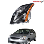 Headlight for Nissan Sentra (2010–2012) Halogen Right Passenger Black