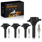 Set of 4 Ignition Coils & Spark Plugs for Subaru Forester Impreza Legacy Outback (UF724)