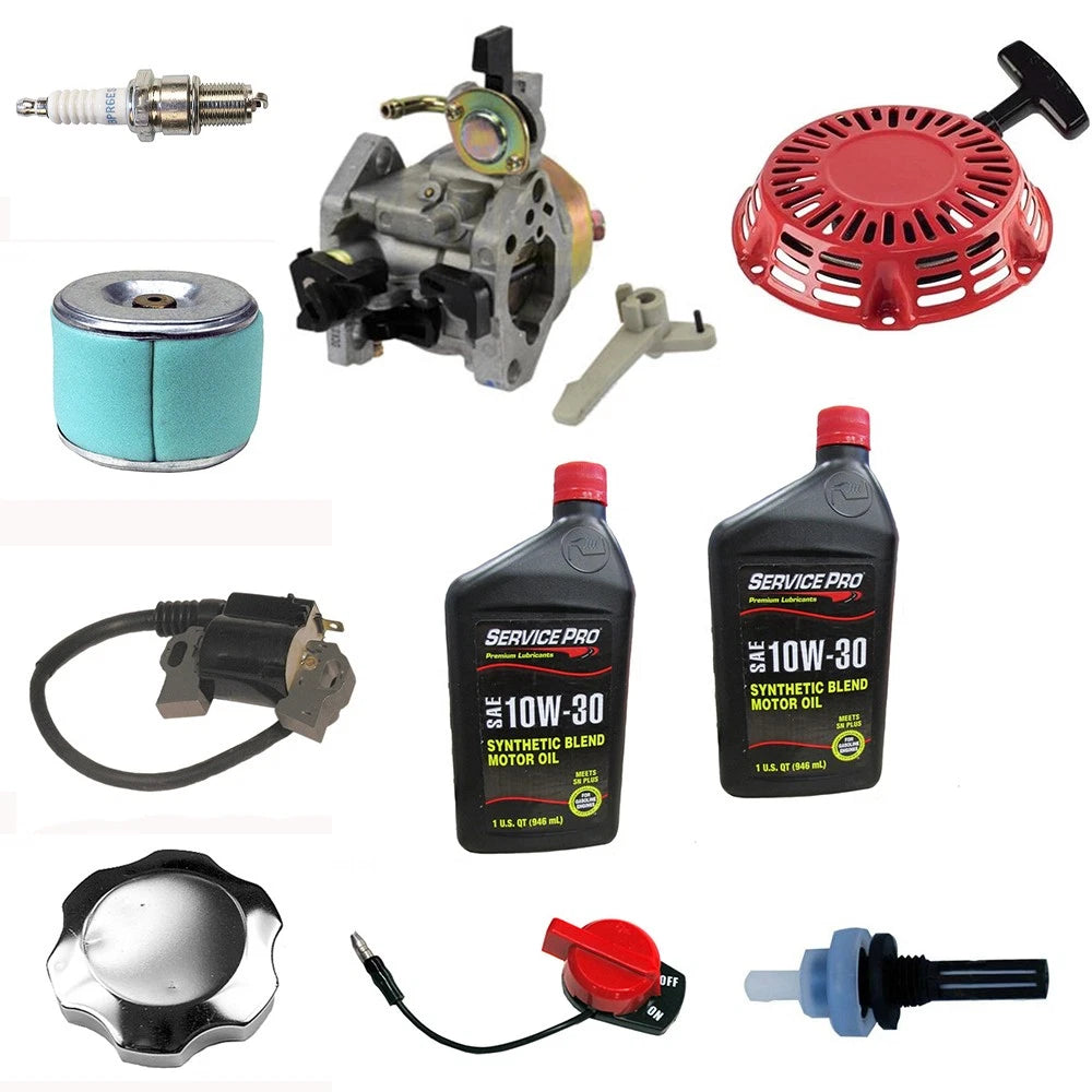 Recoil Carburetor Ignition Coil Spark Plug Air Filter Kit for Honda GX160