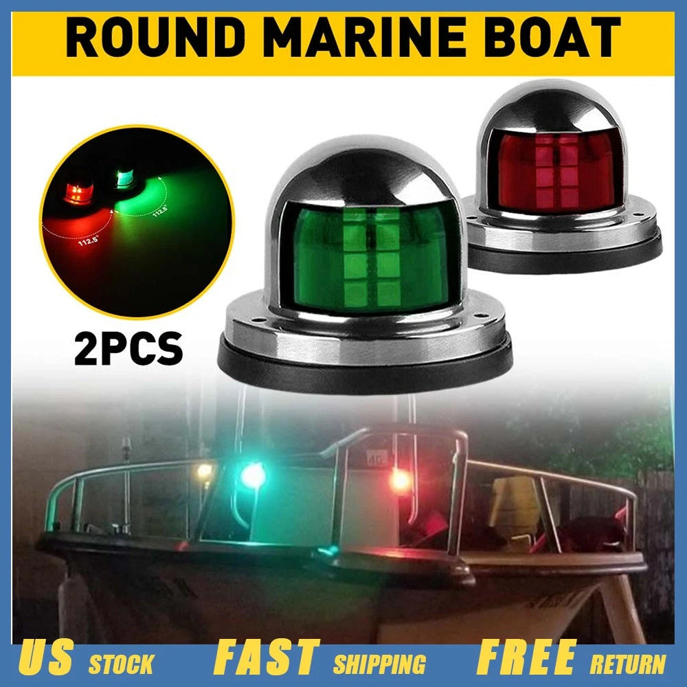 2X LED Bow Navigation Lights for Boat Marine Pontoon Yacht (12V)