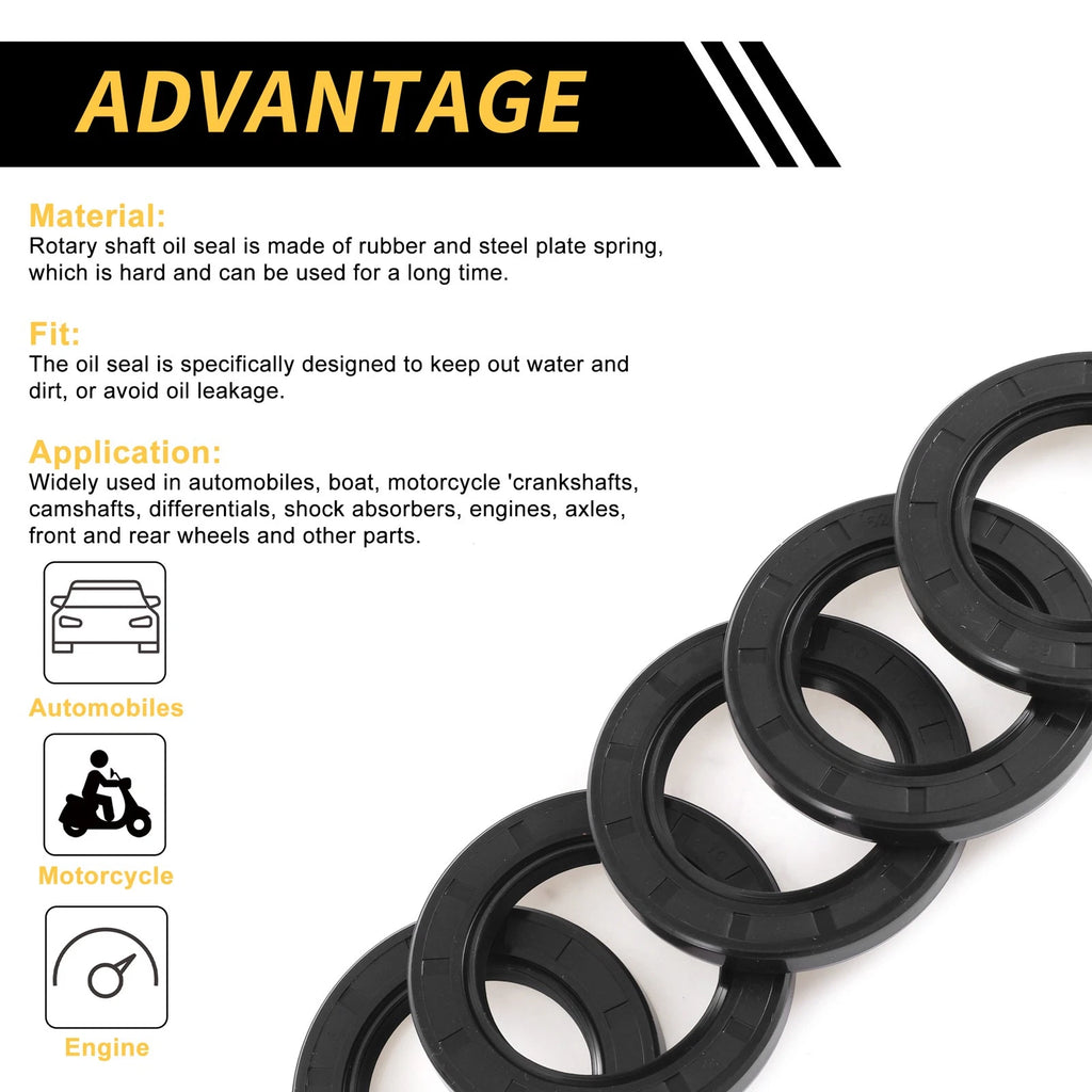 Set of 5 Oil Seal Rotary Shaft Seal NBR Rubber 40x62x8mm