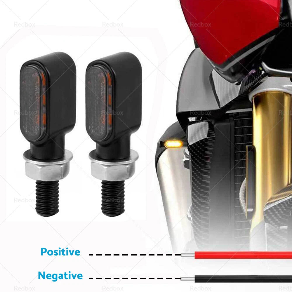 Set of 4 Mini LED Turn Signal Indicators for Universal Motorcycles