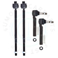 Set of 4 Front Inner & Outer Tie Rod Ends for Saturn Relay Buick Terraza (2005–2007)