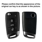 Key Case Cover for VW Polo, Golf 7, Tiguan, Skoda, SEAT (Silver/Black)