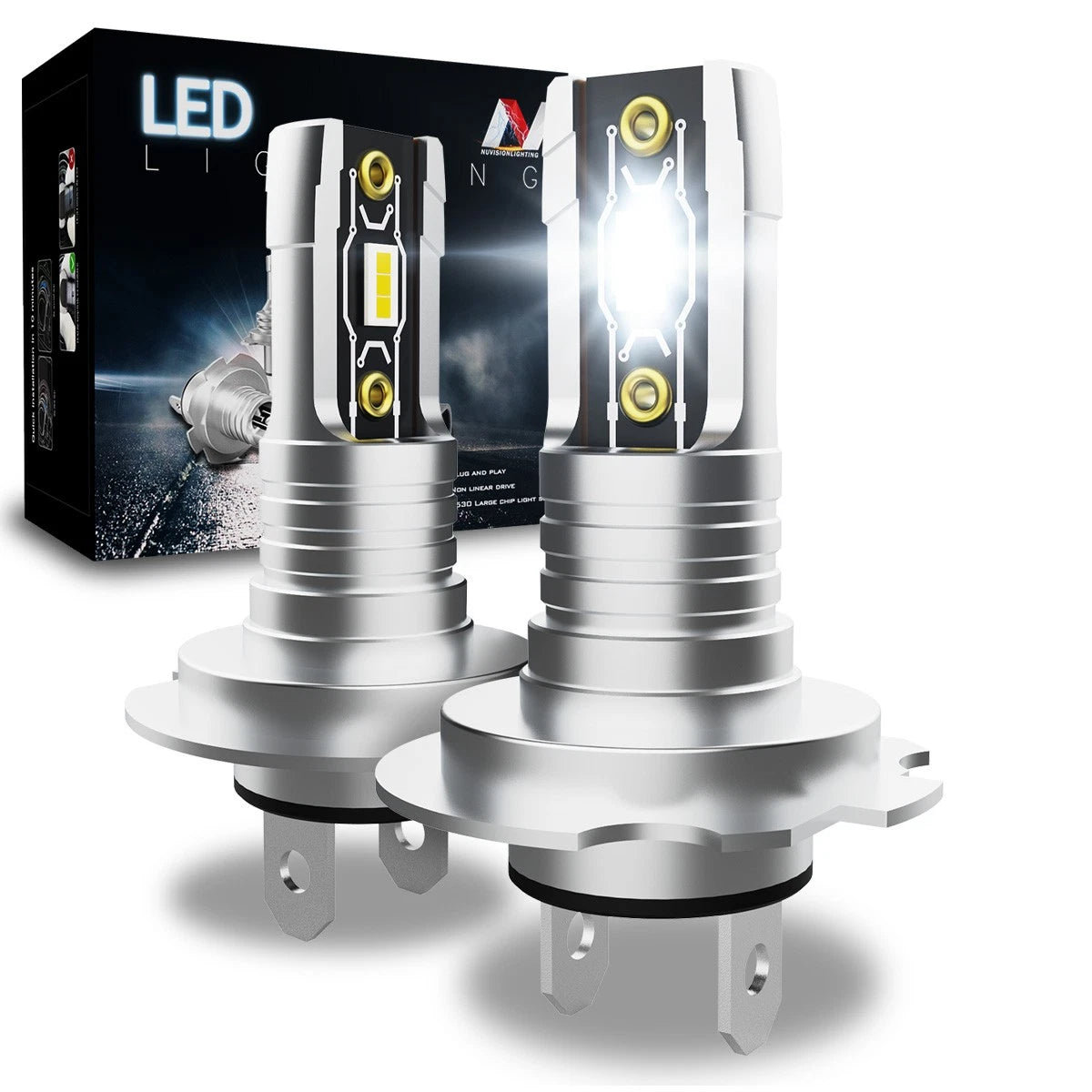 H7 CSP LED Headlight Fog Light Bulbs Conversion Kit for