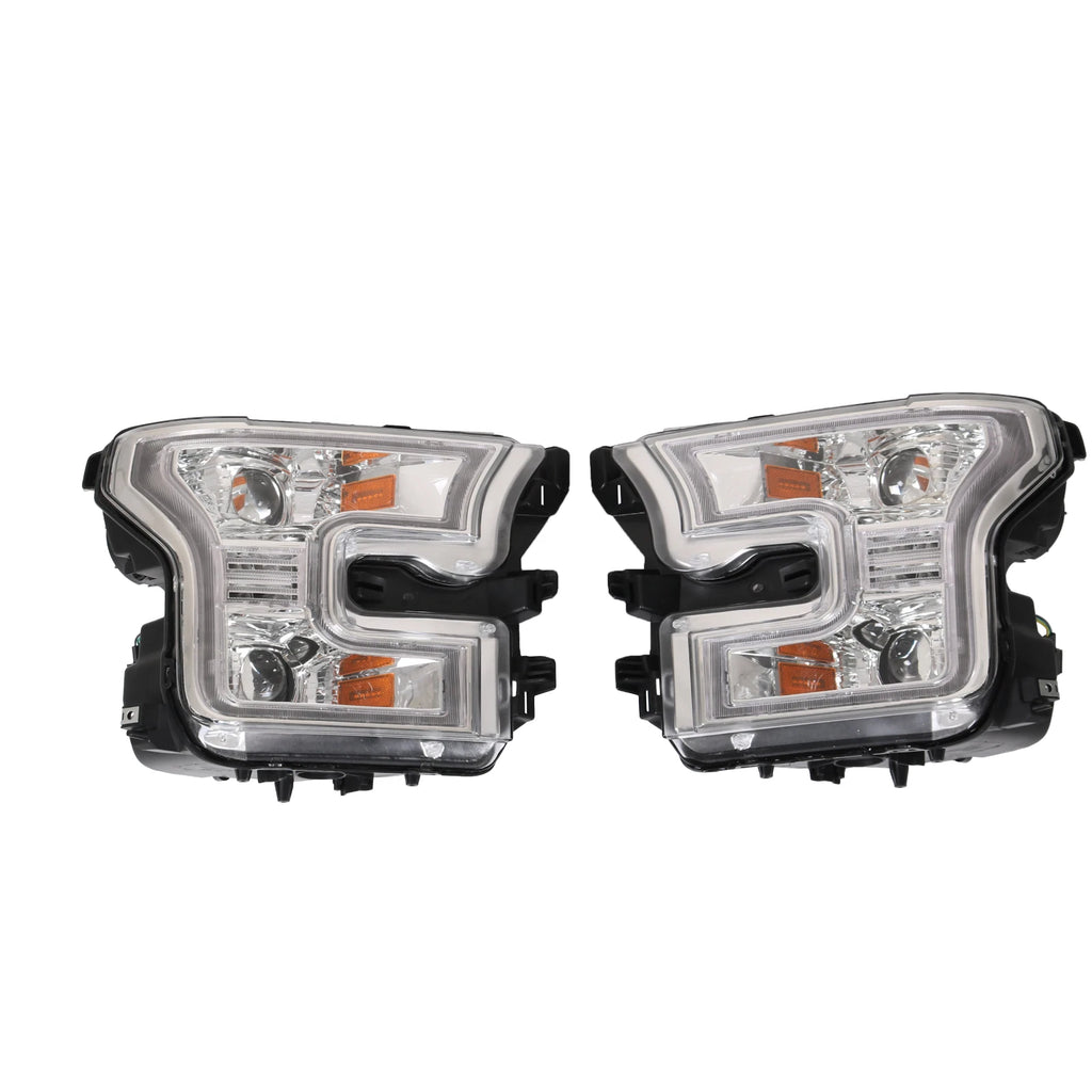 Chrome LED Dual Projector Headlights for Ford F150 (2015–2017)