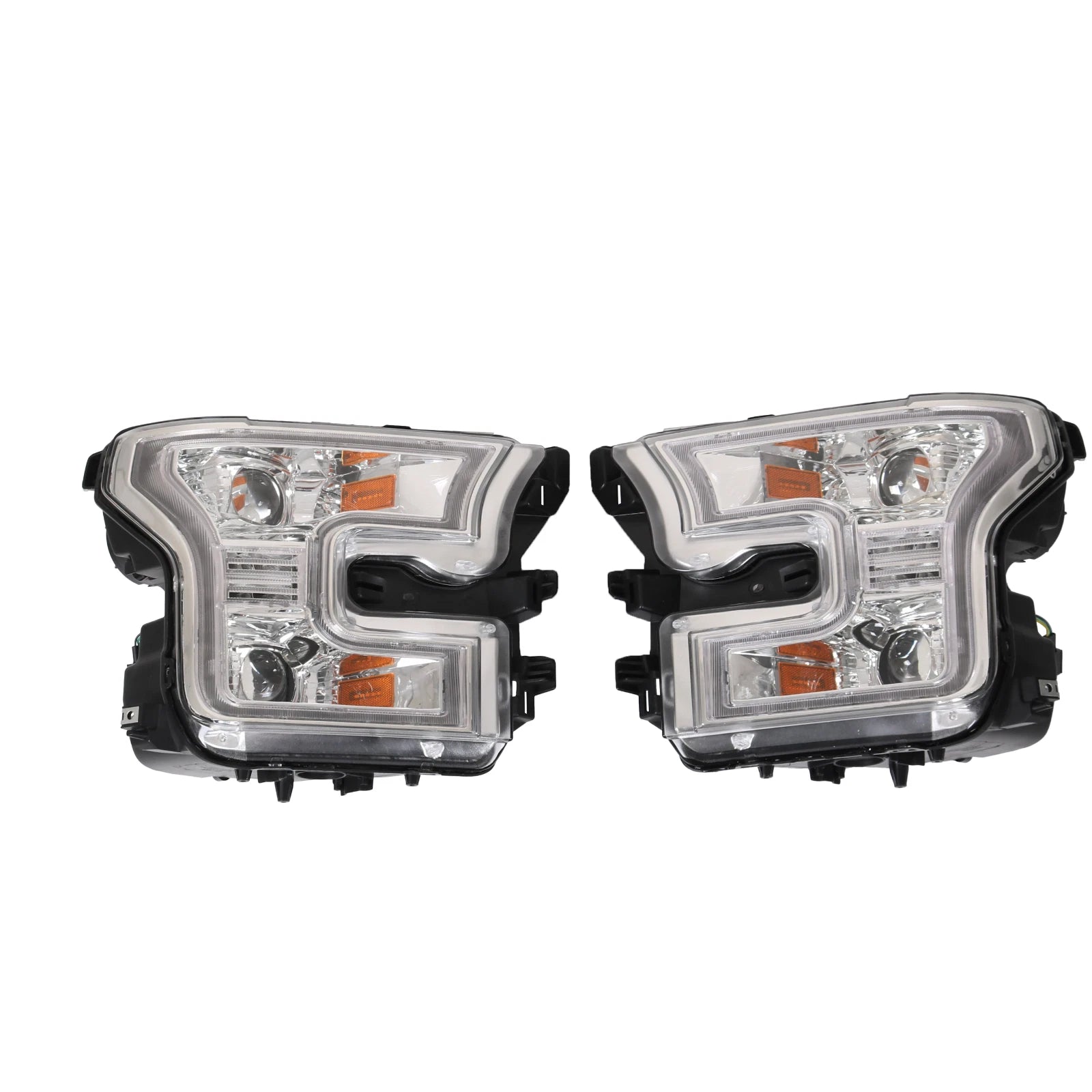 Chrome LED Dual Projector Headlights for Ford F150 (2015–2017)
