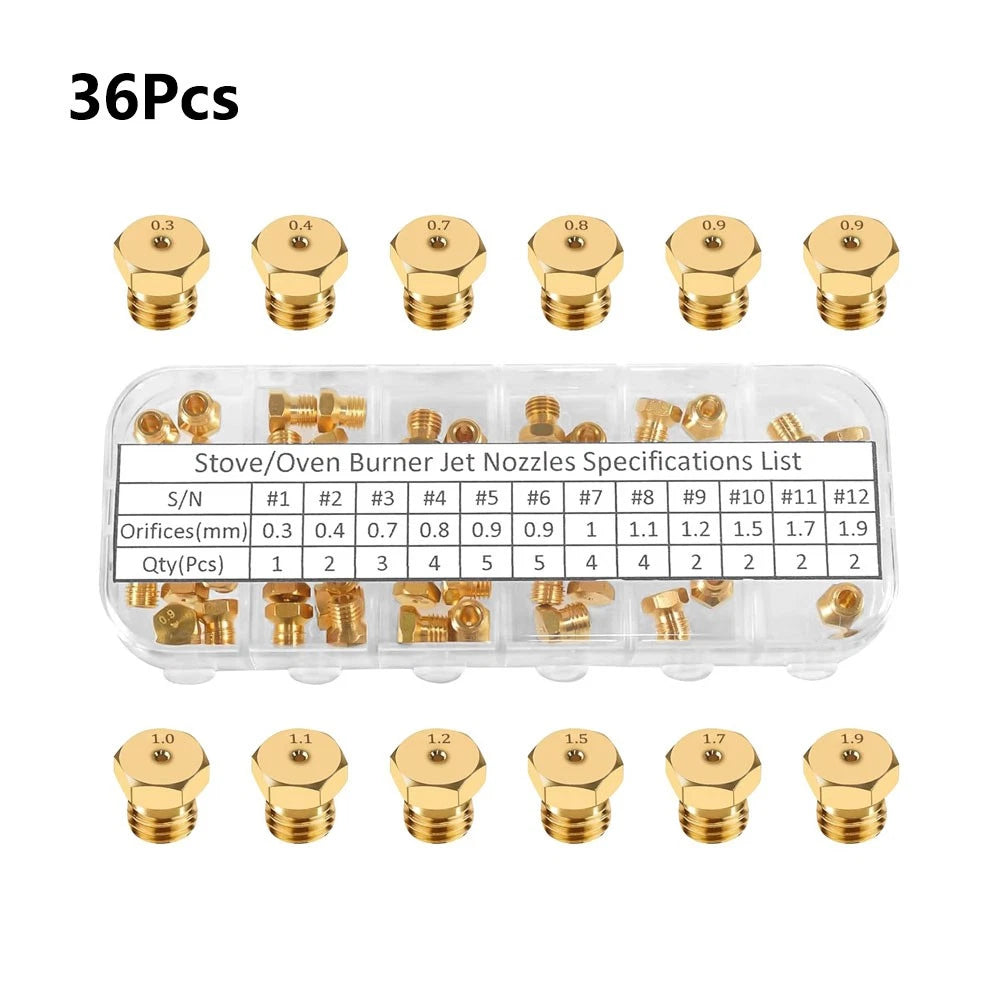 36Pcs Orifice Conversion Kit for Stove Oven Propane Gas Jet Burner