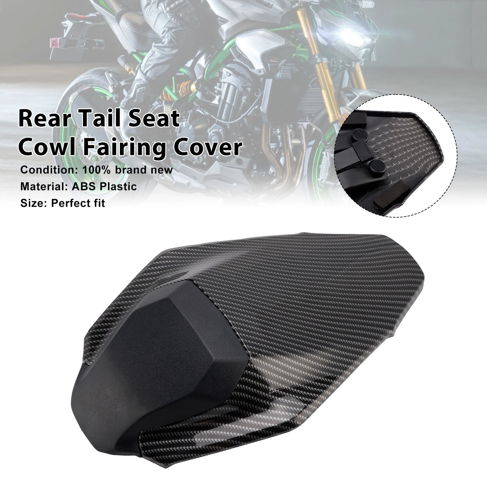 Rear Tail Seat Cowl Fairing Cover for Kawasaki Z900 Z900SE (2025–2026) Carbon