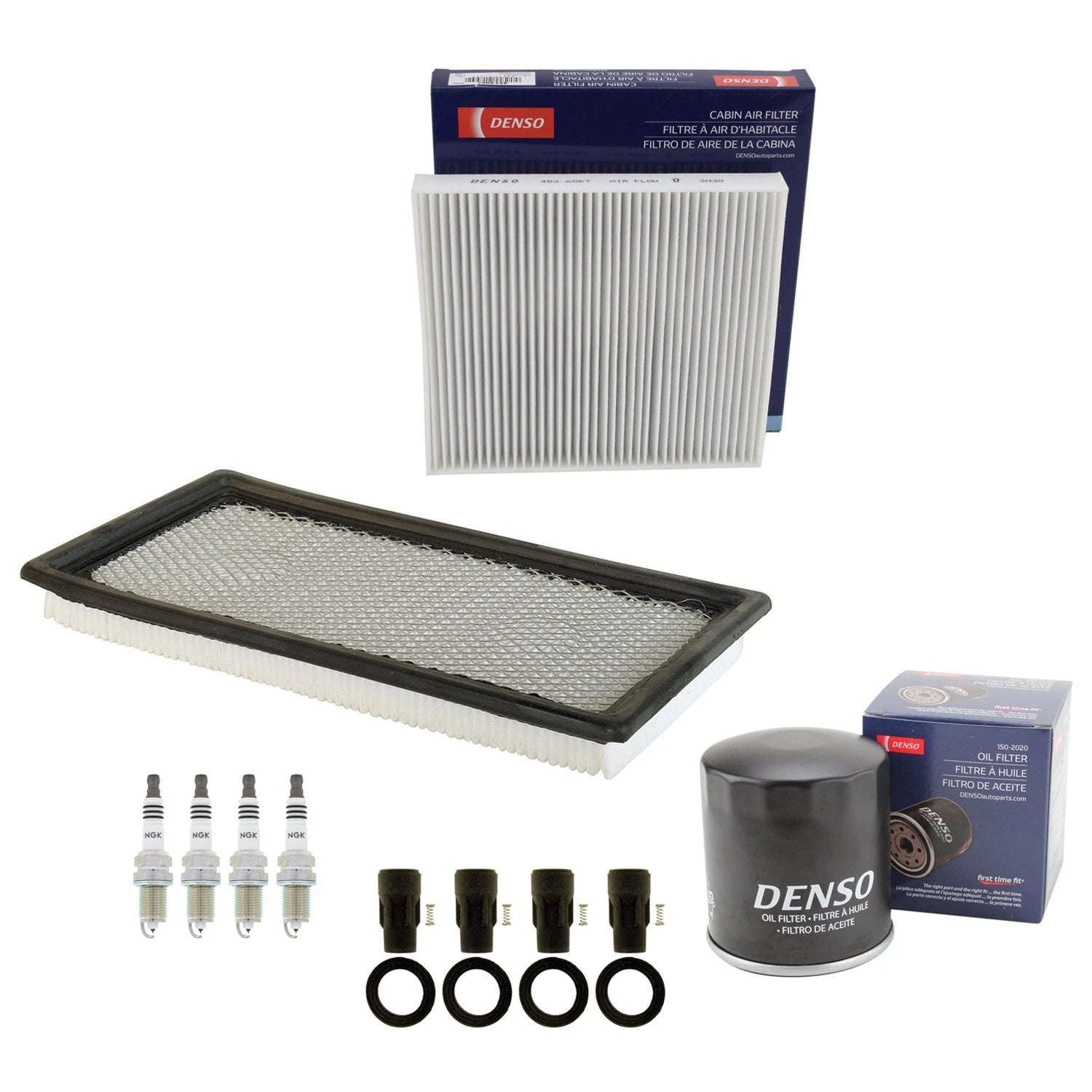 Tune Up Kit with 4 NGK Spark Plugs & Boots for Dodge Caliber, Compass, Patriot (2007–2017)