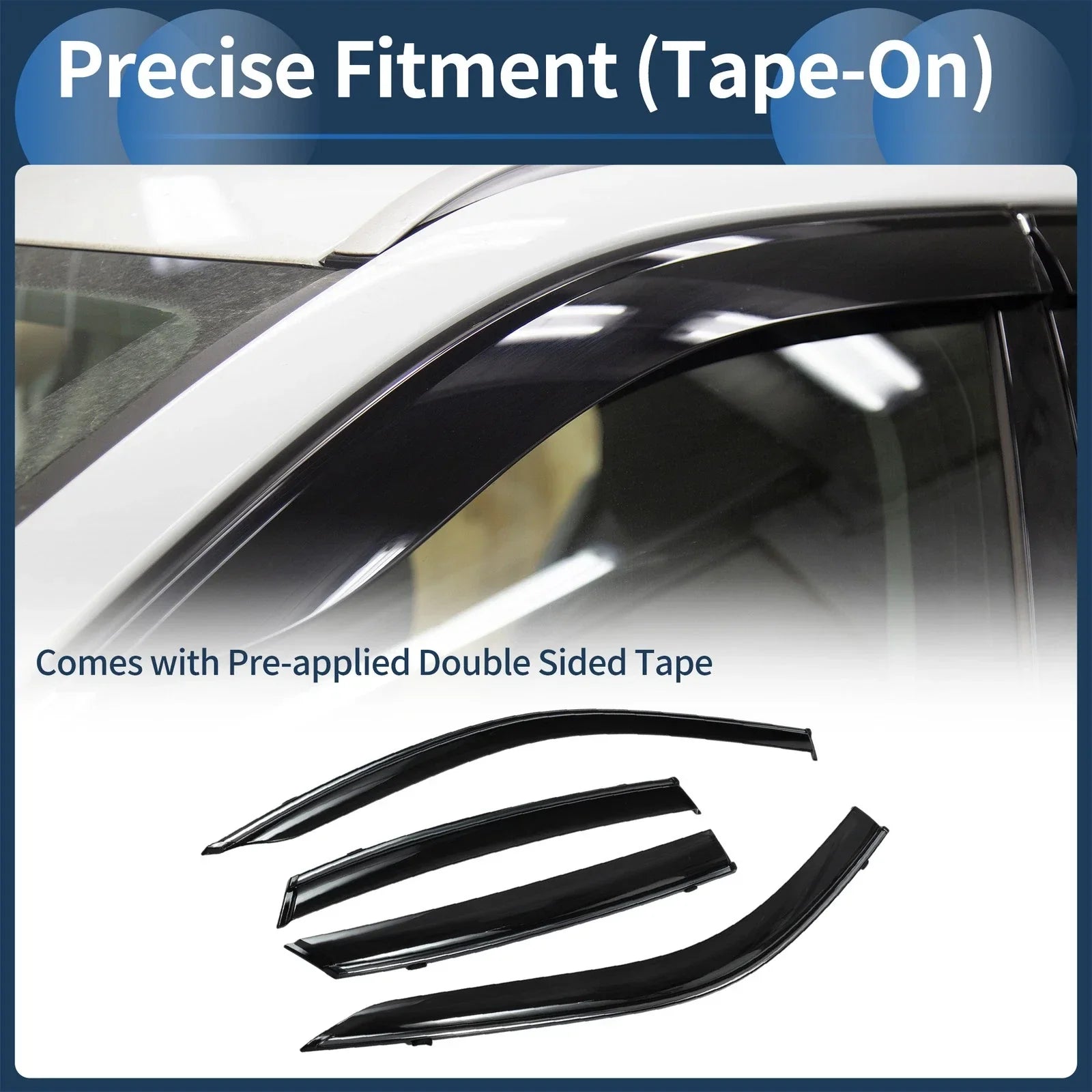 Window Deflectors for Honda Civic Sedan 2022 Side Vent Visors Black 1 Set