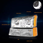 J-Halo LED DRL Headlight Lamps for Chevy Silverado/Avalanche (2003–2006)