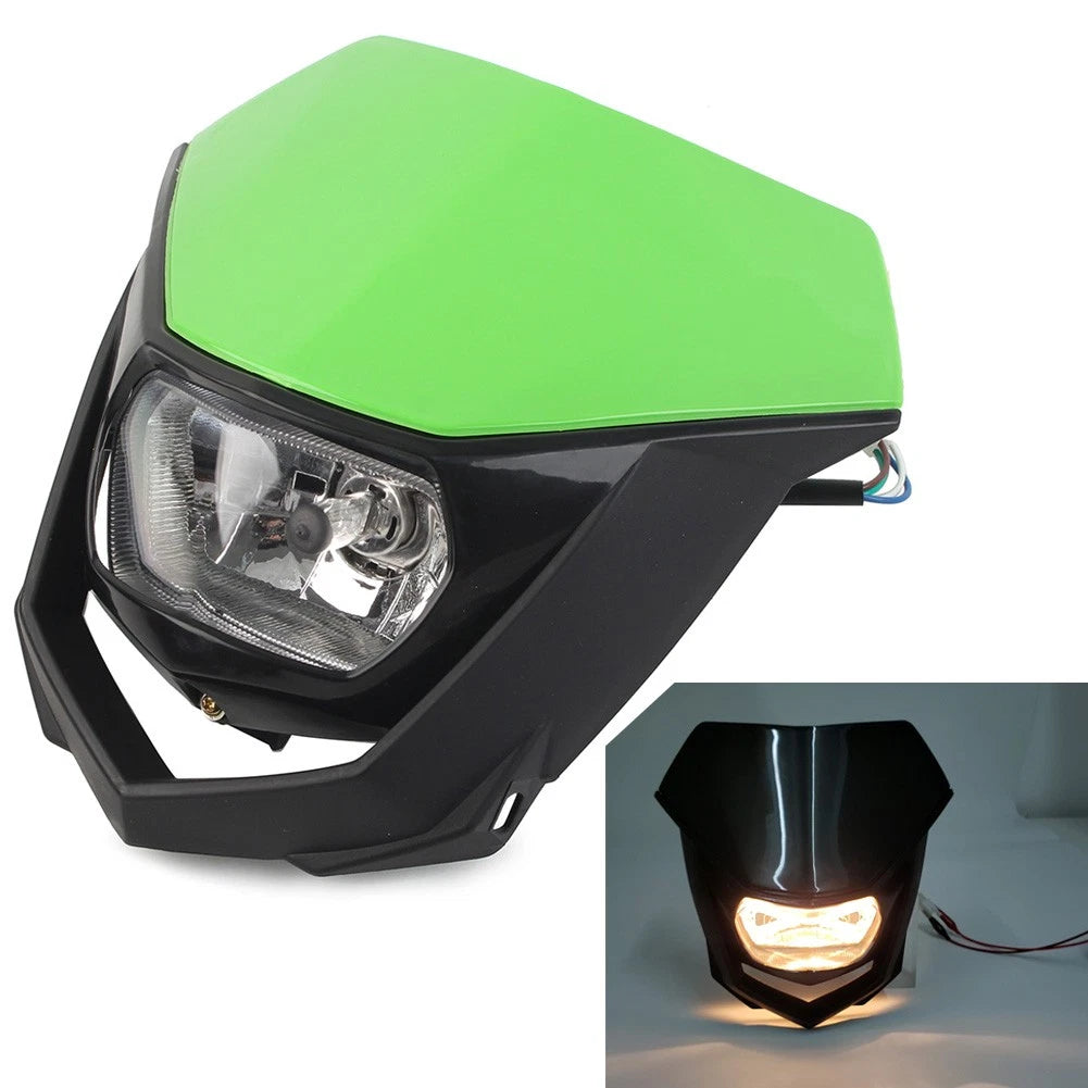 Front Headlight for Universal Fit Supermoto Dirt Bike (Green)