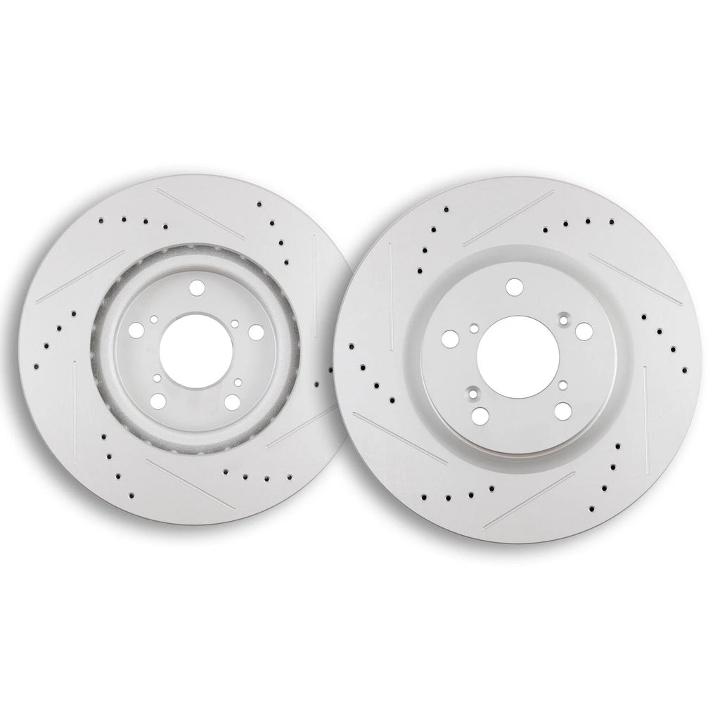 Set of 2 Slotted Front Disc Brake Rotors for Acura TL Honda Odyssey