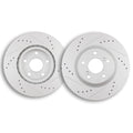 Set of 2 Slotted Front Disc Brake Rotors for Acura TL Honda Odyssey
