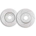 Set of 2 Slotted Front Disc Brake Rotors for Acura TL Honda Odyssey