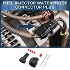 Fuel Injector Waterproof Connector Plug for Chevrolet - 1 Set, Plastic, Copper