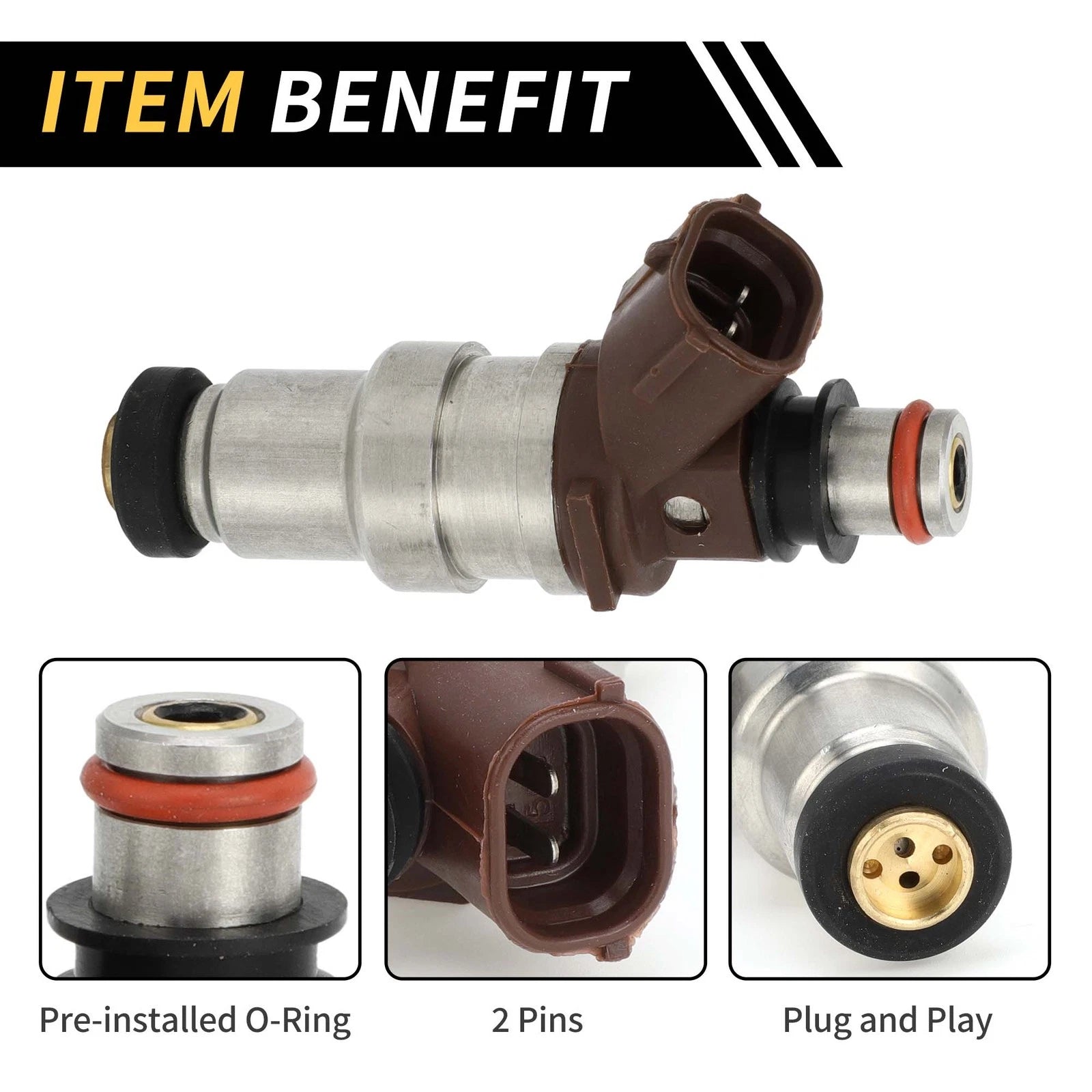 Fuel Injector for Toyota Tacoma (1995–2001) No. 23209-79095, 4 Holes, Brown
