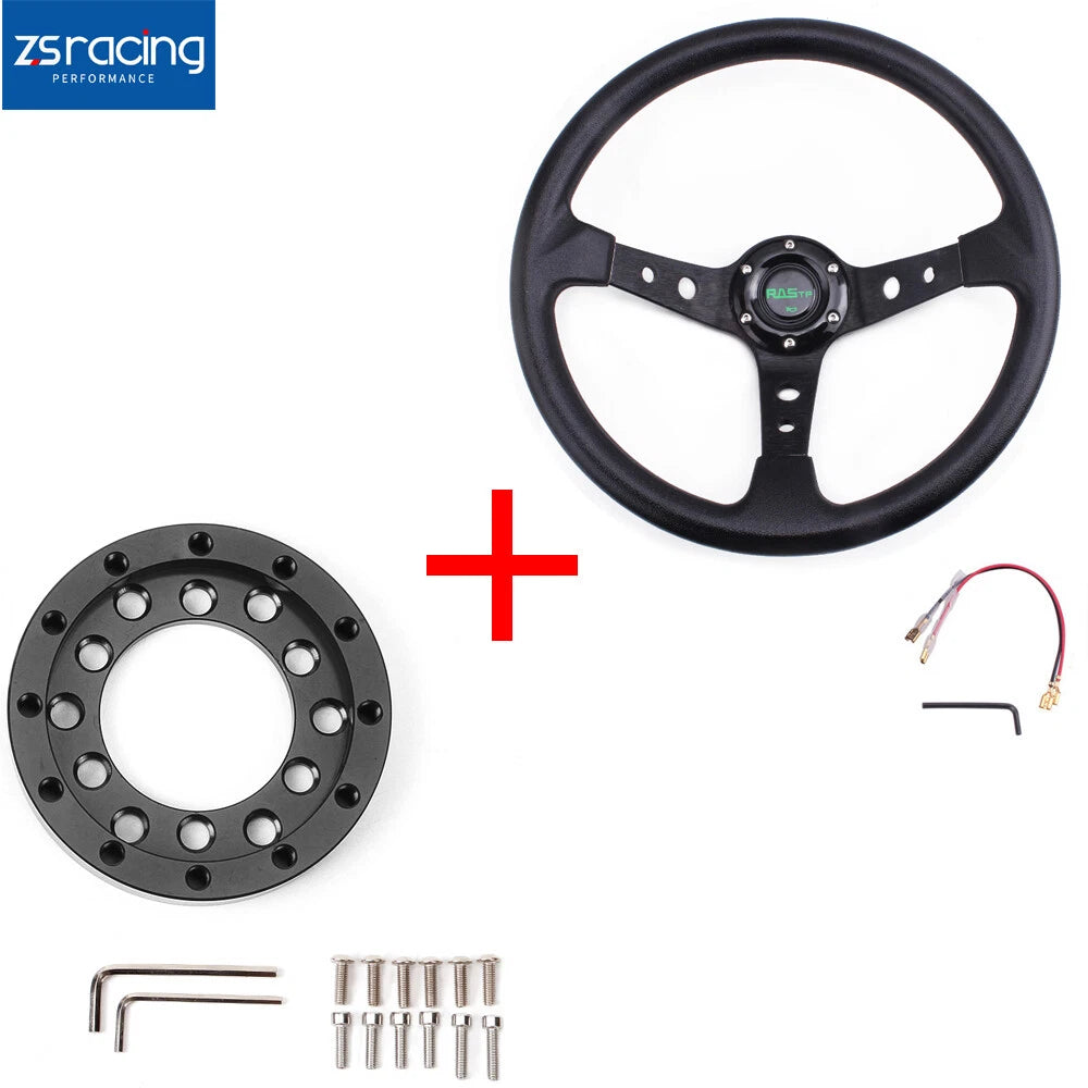 14" Steering Wheel for Logitech G27 G29 G920 G923 Adapter Plate