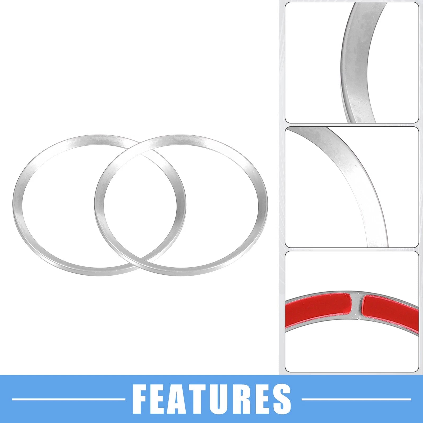 Set of 4 Wheel Hub Center Cover Rings for Honda Civic (2016–2021) Silver Tone
