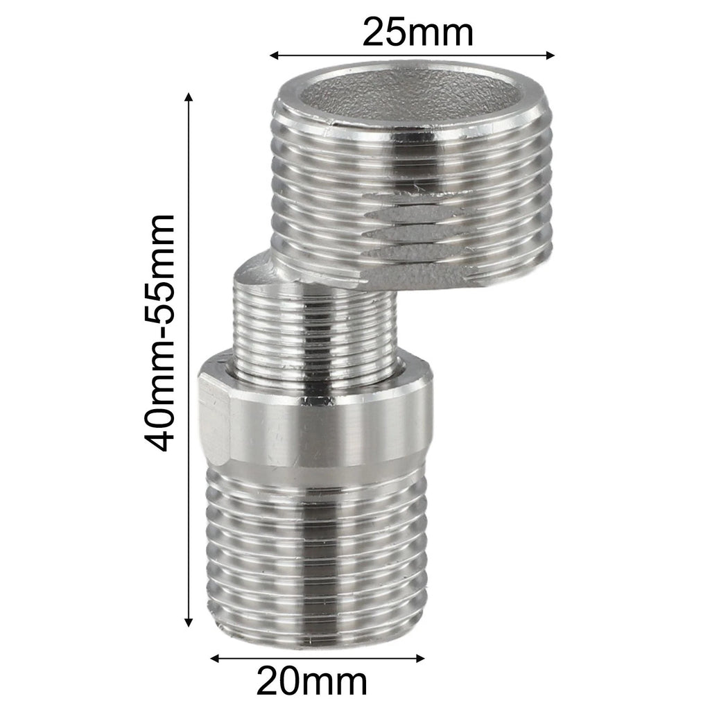 2X 304 Stainless Steel Shower Faucet Adapter with Rotatable Features