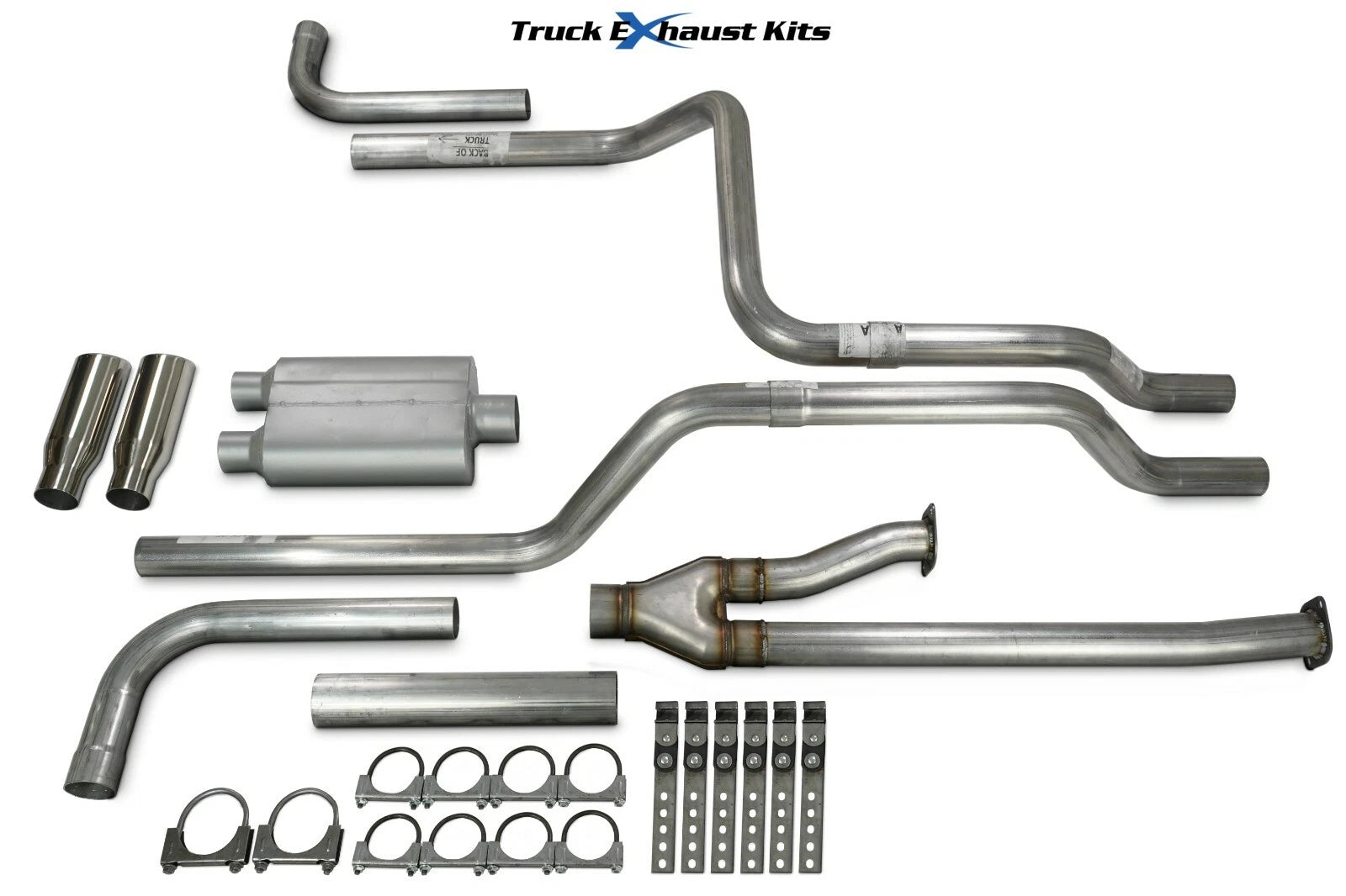 2.5" Dual Exhaust Kit for Toyota Tundra (2014–2021) - Side Rolled Tip