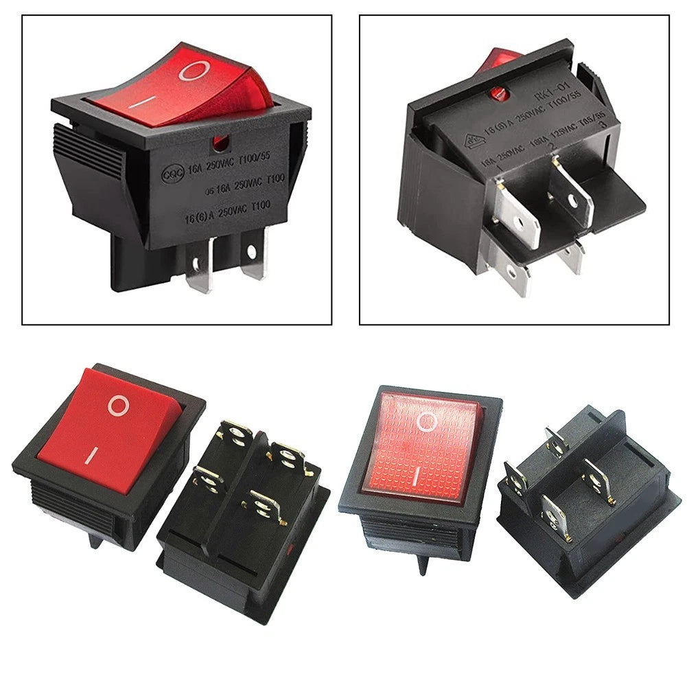 Red Light Boat Shaped Switch 4Pin for Easy Reliable Usage