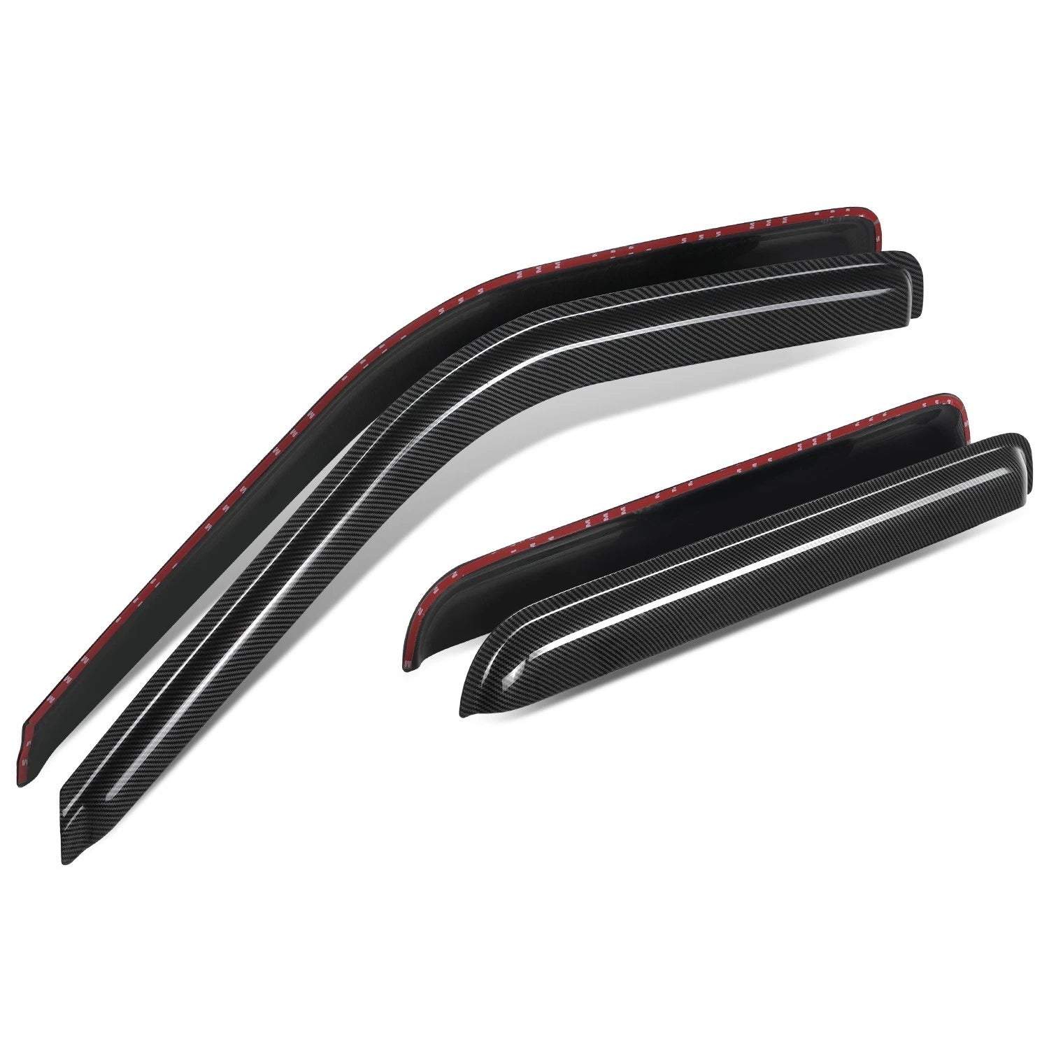 Set of 4 Window Visors for Chevrolet GMC Cadillac (1992–2000) - Glossy Black 3M Adhesive