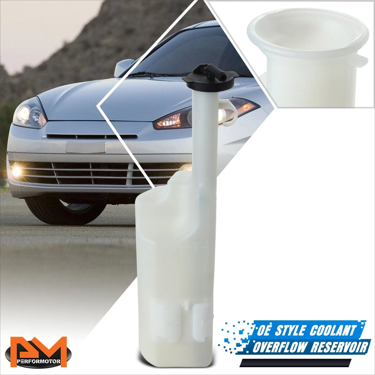 Coolant Fluid Reservoir Overflow Bottle w/Cap for Hyundai Elantra/Tiburon (2001–2008)