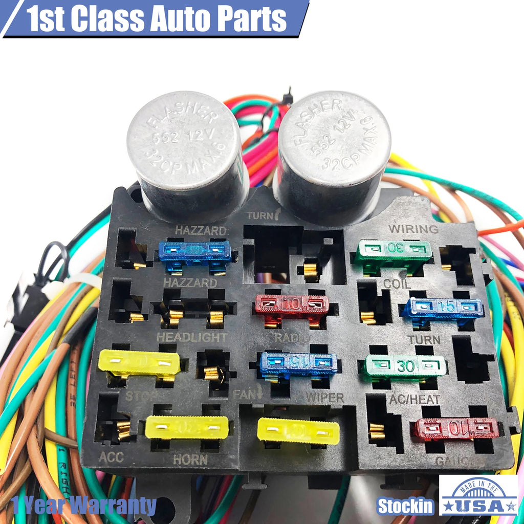 Universal Circuit Wiring Harness for Chevy Mopar Ford (Fits Most Models)