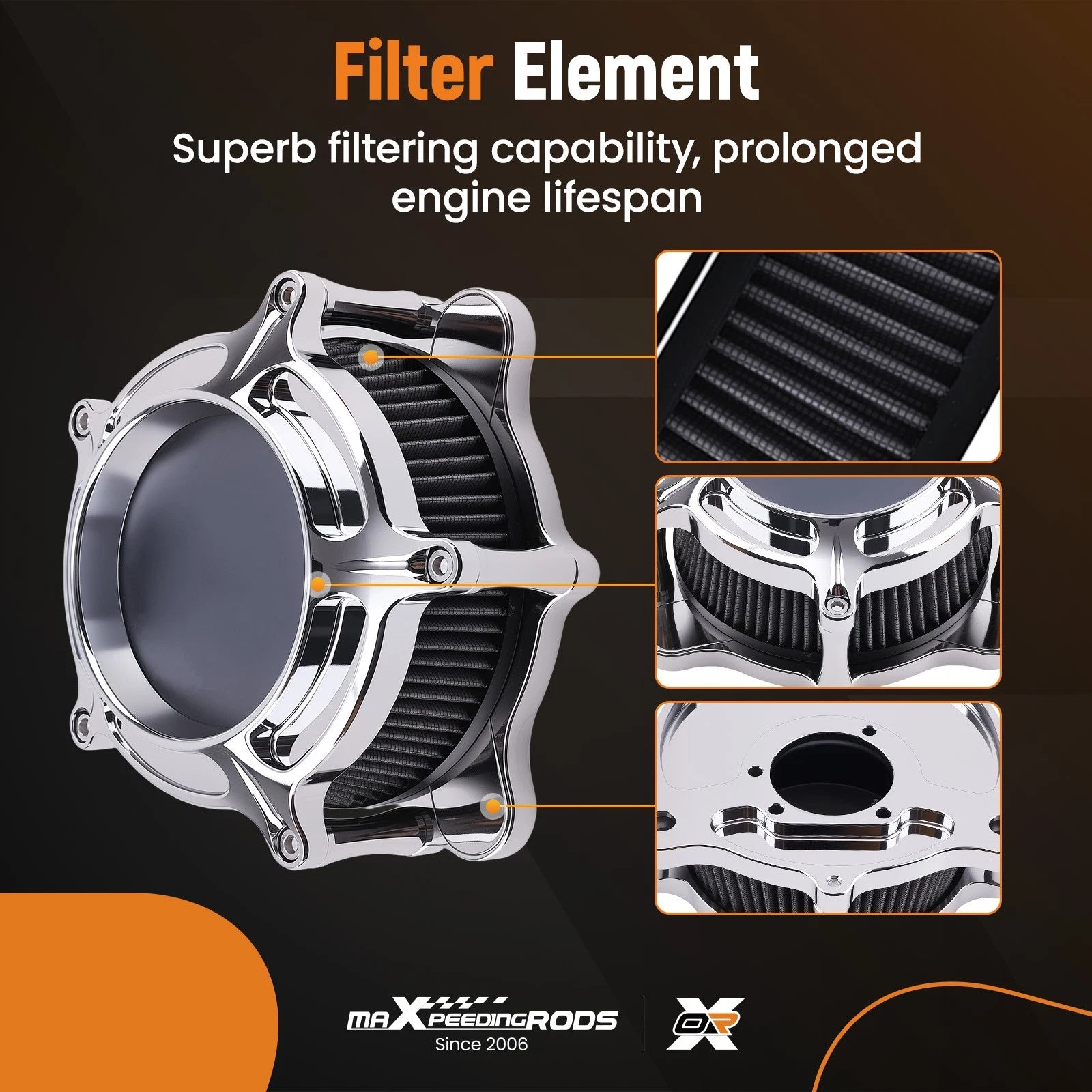 Air Filter Kit for Harley Dyna Street Glide Road King (2000–2017) Black Aluminum