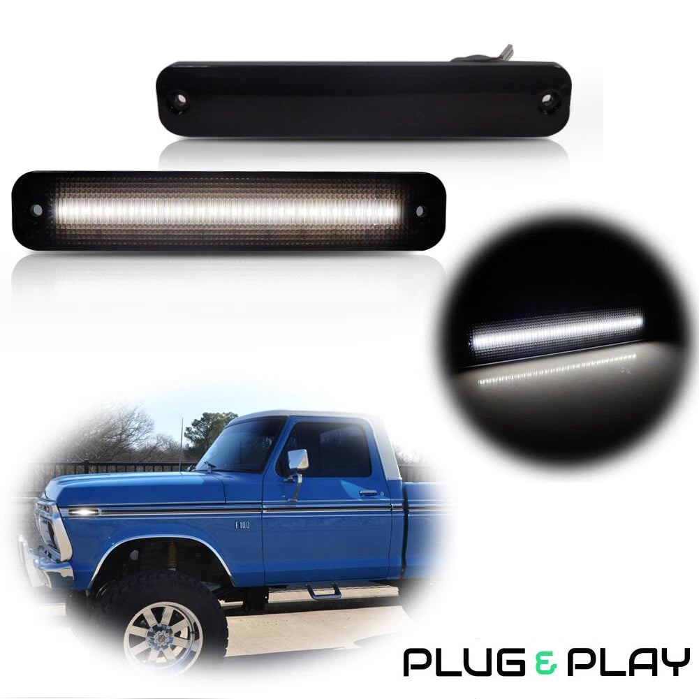2X Smoked LED Side Marker Lights for Ford F100 F150 F250 F350 (1973–1979)