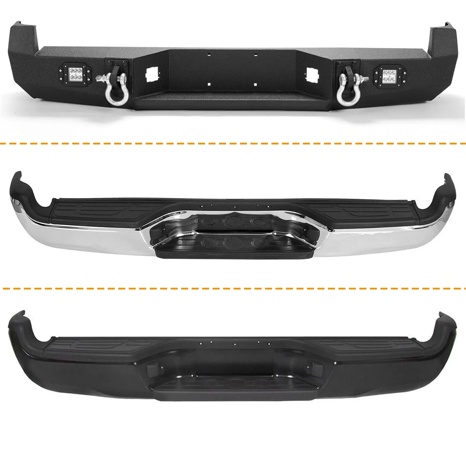 Complete Rear Bumper Assembly for Toyota Tacoma (2005–2015) w/LED Lights