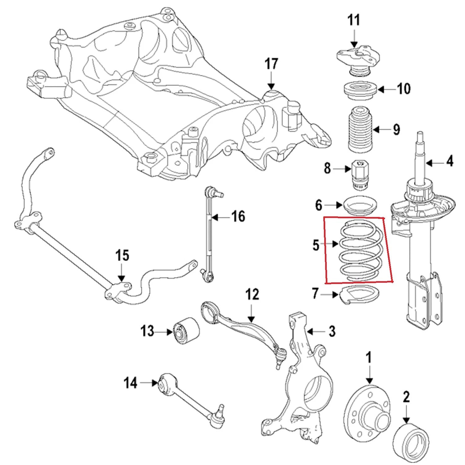 Coil Spring for Mercedes (2008–2015) 2043211504