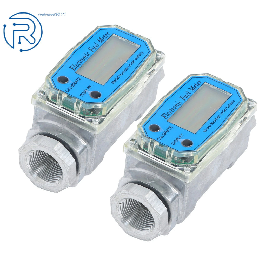 2X Digital Flow Meter 1" for Liquid Flow Measurement (2.6-26 GPM)
