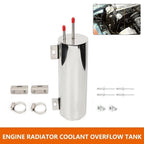 3" x 10" Polished Stainless Steel Radiator Coolant Overflow Tank