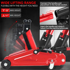 2 Ton Hydraulic Floor Jack for (5.1-13 in, 4000 lbs Capacity)