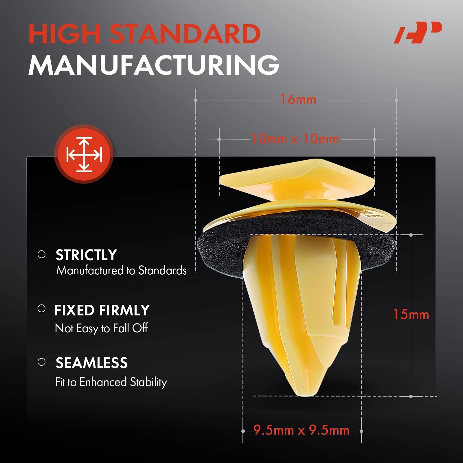 Fender-Wheel Flare Moulding Retainer Clips for Toyota (50Ã9.5Ã9.5mm)