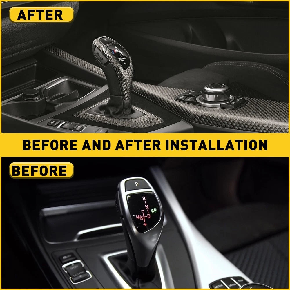 Carbon Fiber Gear Shift Knob Cover for BMW 1 2 3 4 5 6 Series X3 X5 X4 (2000–2023)