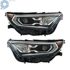 Set of 2 LED Headlights for Toyota RAV4 Hybrid (2019–2022) Black Bezel
