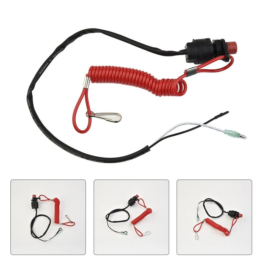 Outboard Kill Switch for Safety Motor Replacement (Plastic Black)