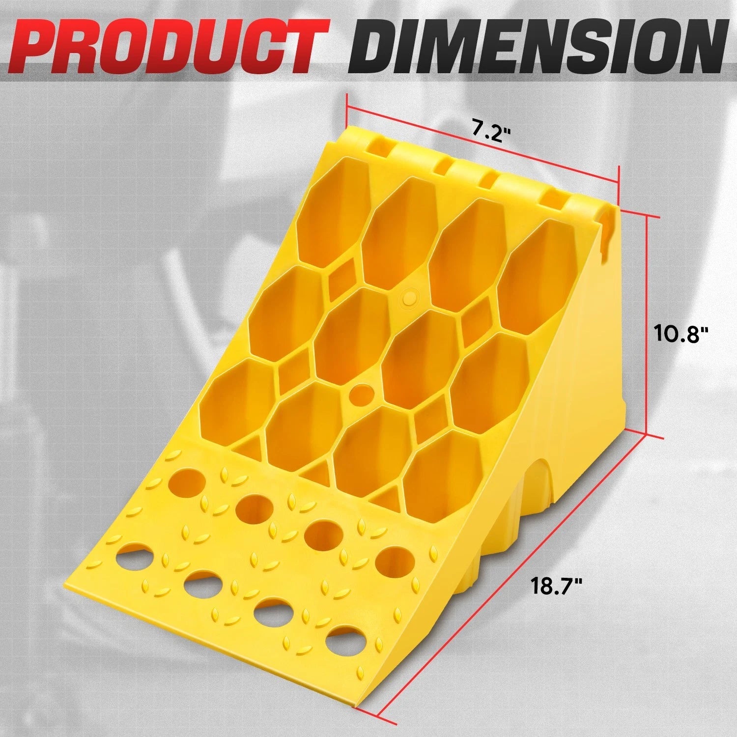 Stackable Wheel Chock with Handle for Universal Use (60000 lbs Capacity)