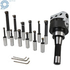 Set of 12 Carbide Boring Bars for R8 Shank Milling (3")