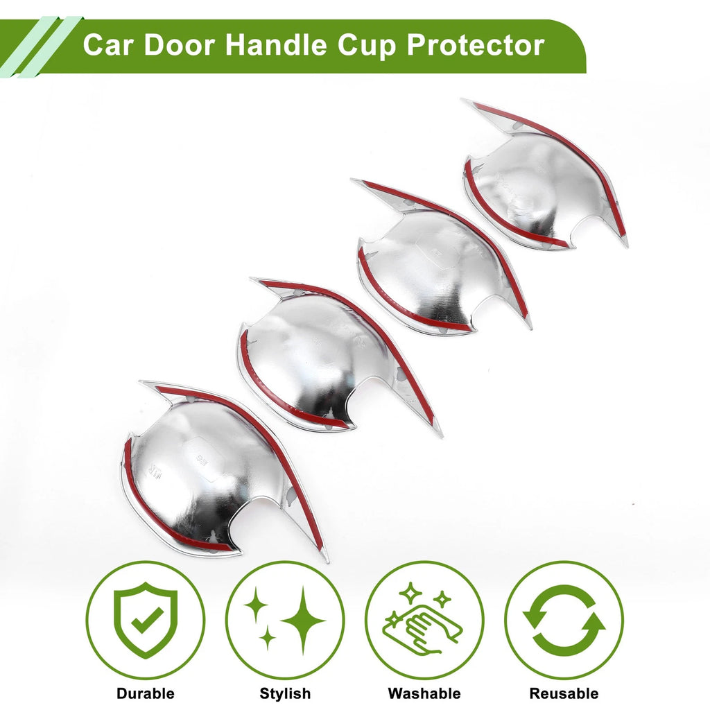 Set of 4 Chrome Door Handle Cup Protectors for Mitsubishi Outlander 