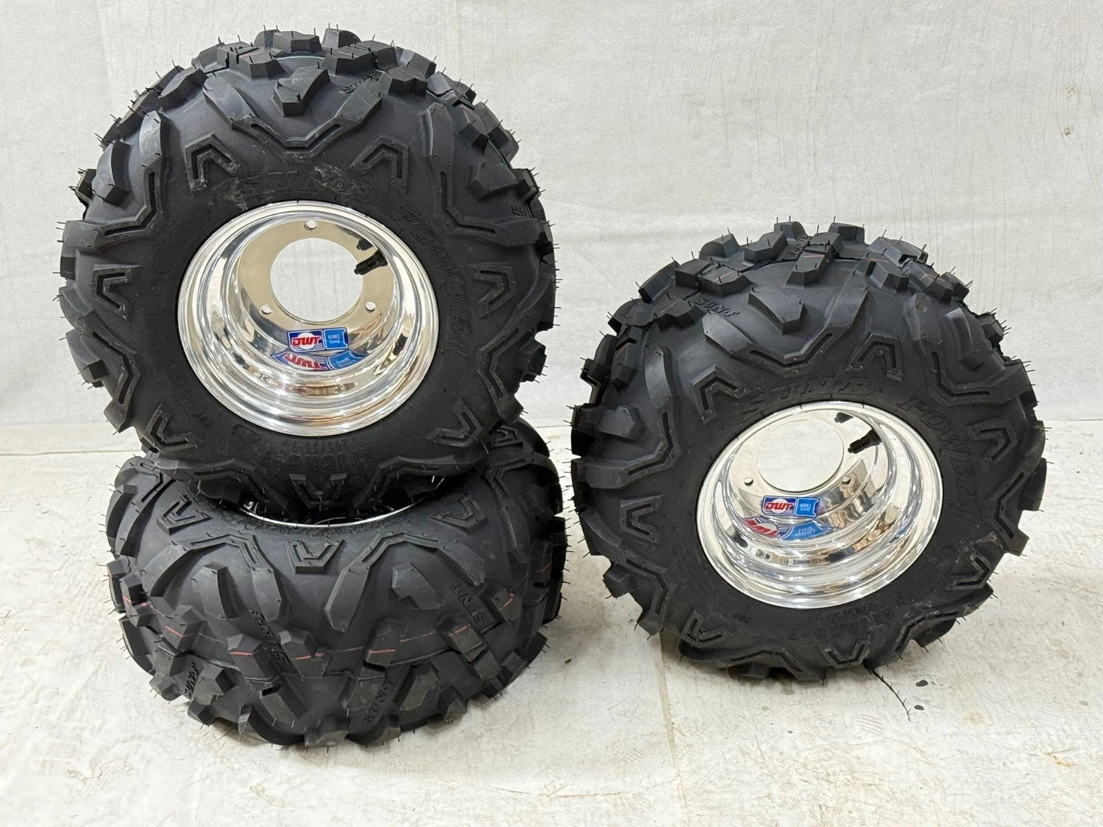 Set of 2 DWT Polished Front Rear Rims for Honda ATC 70 (16", A051)