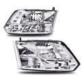 Set of 2 Clear Lens Chrome Headlights for Ram 1500 2500 3500