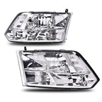 Set of 2 Clear Lens Chrome Headlights for Ram 1500 2500 3500
