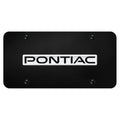 Chrome Name on Black License Plate - Officially Licensed for Pontiac