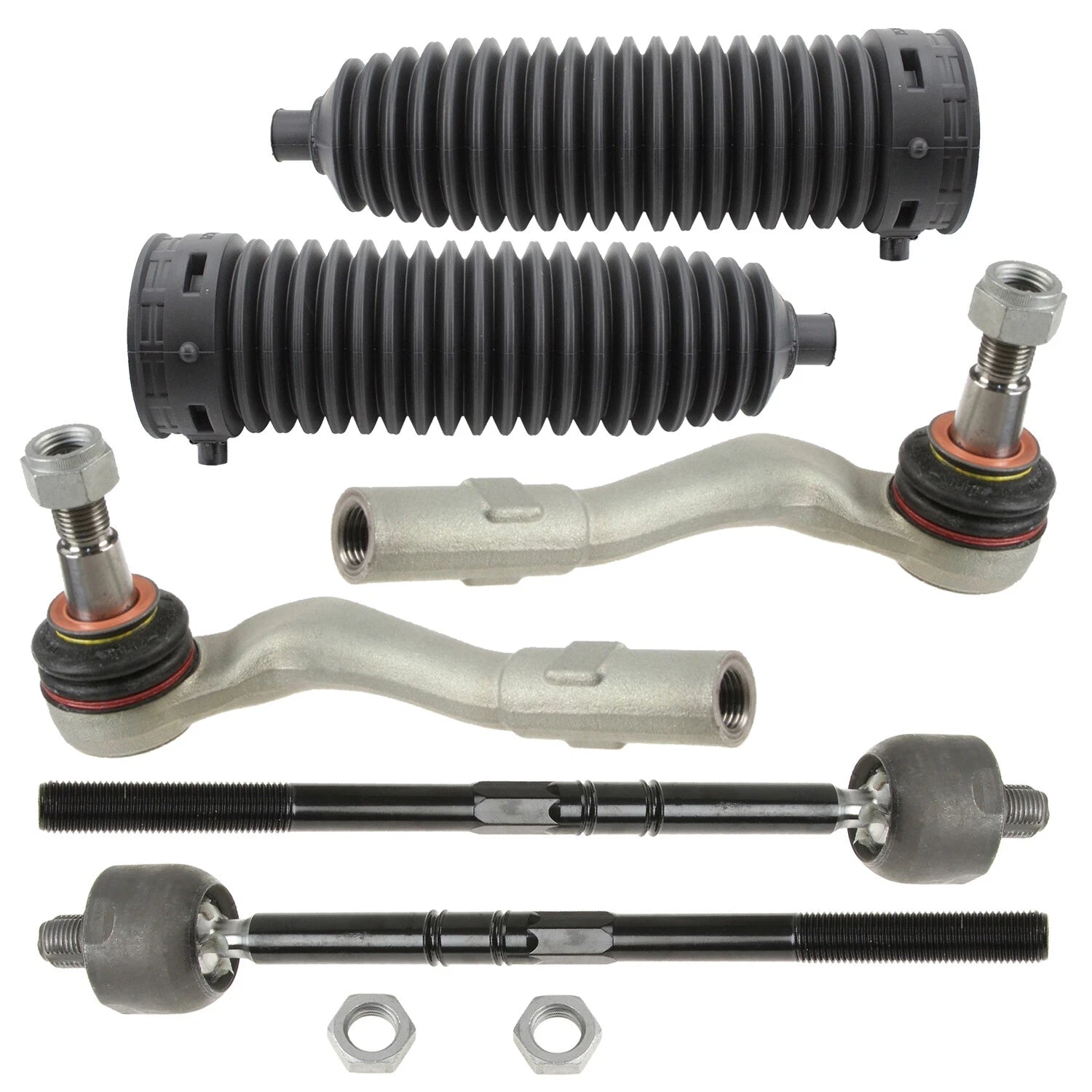Set of 6 Inner Outer Steering Tie Rod End Boot Kit for C204 W204 C250 C300