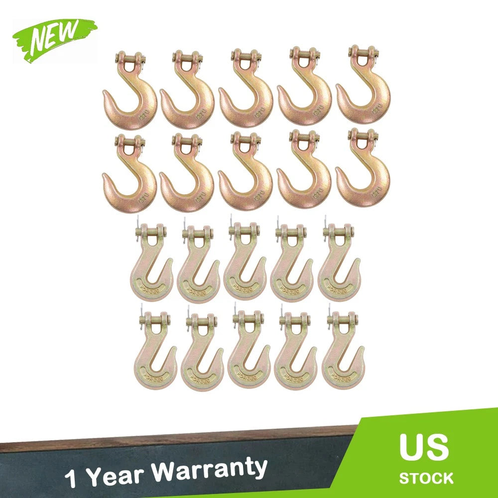 20 Pack G70 Clevis Slip Hooks & Grab Hooks for Chain (6600 lbs WLL)